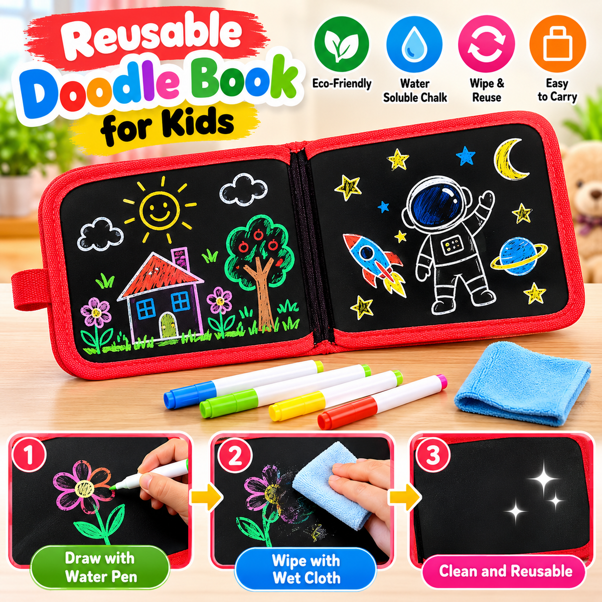 Reusable Doodle Book Set for Kids