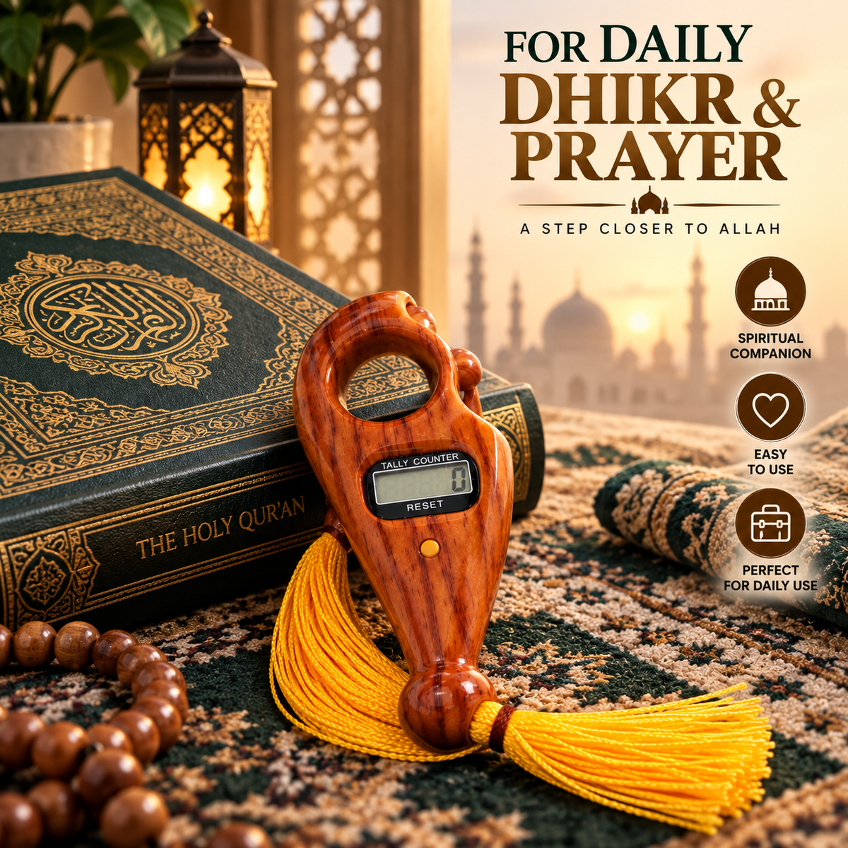 Digital tasbih finger for prayer