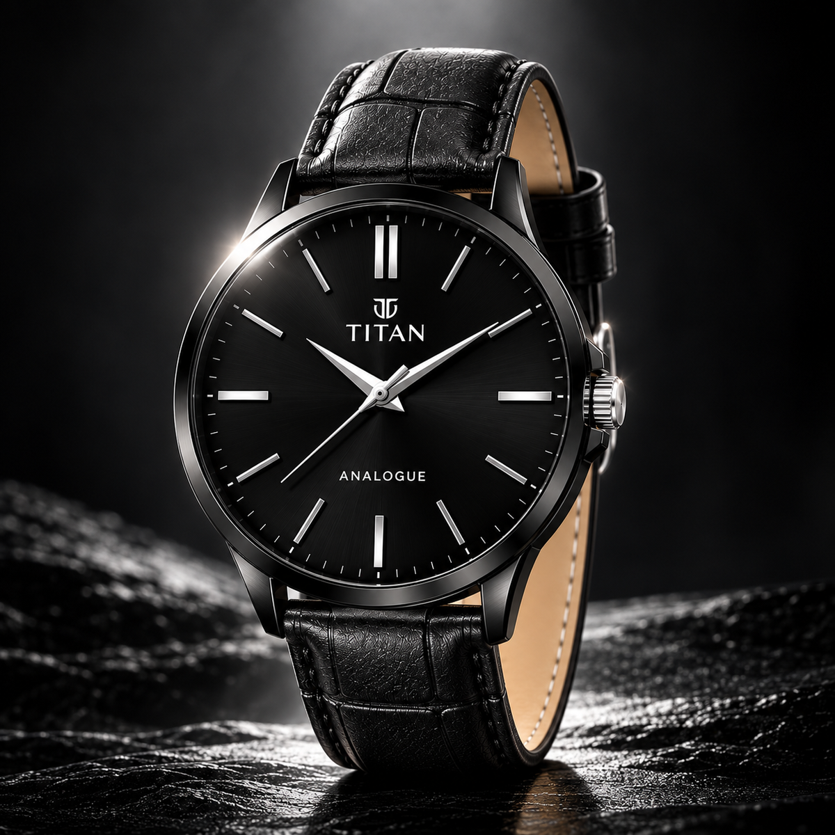 Men's Analog Leather Watch