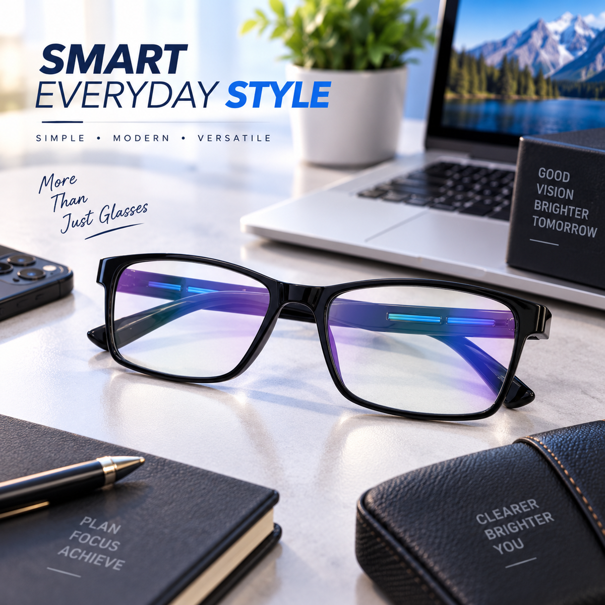 Dark Wost Navigator Blue Cut Computer Glasses for Eye Protection