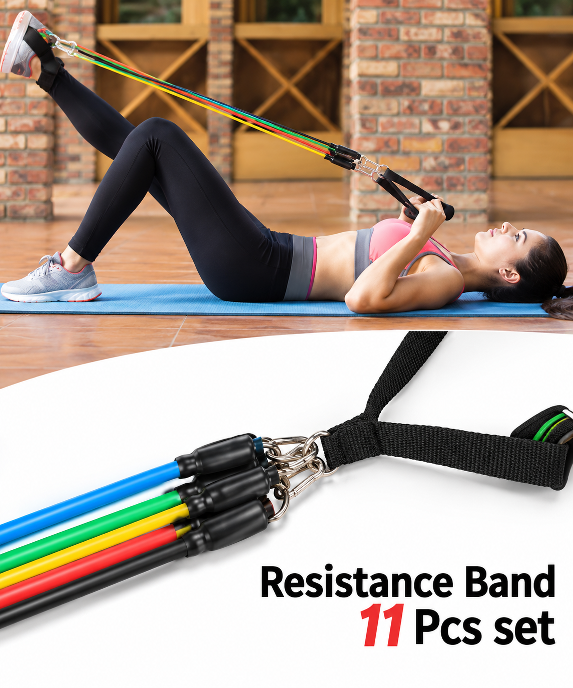 11 Pcs Resistance Band Set For Men & Women