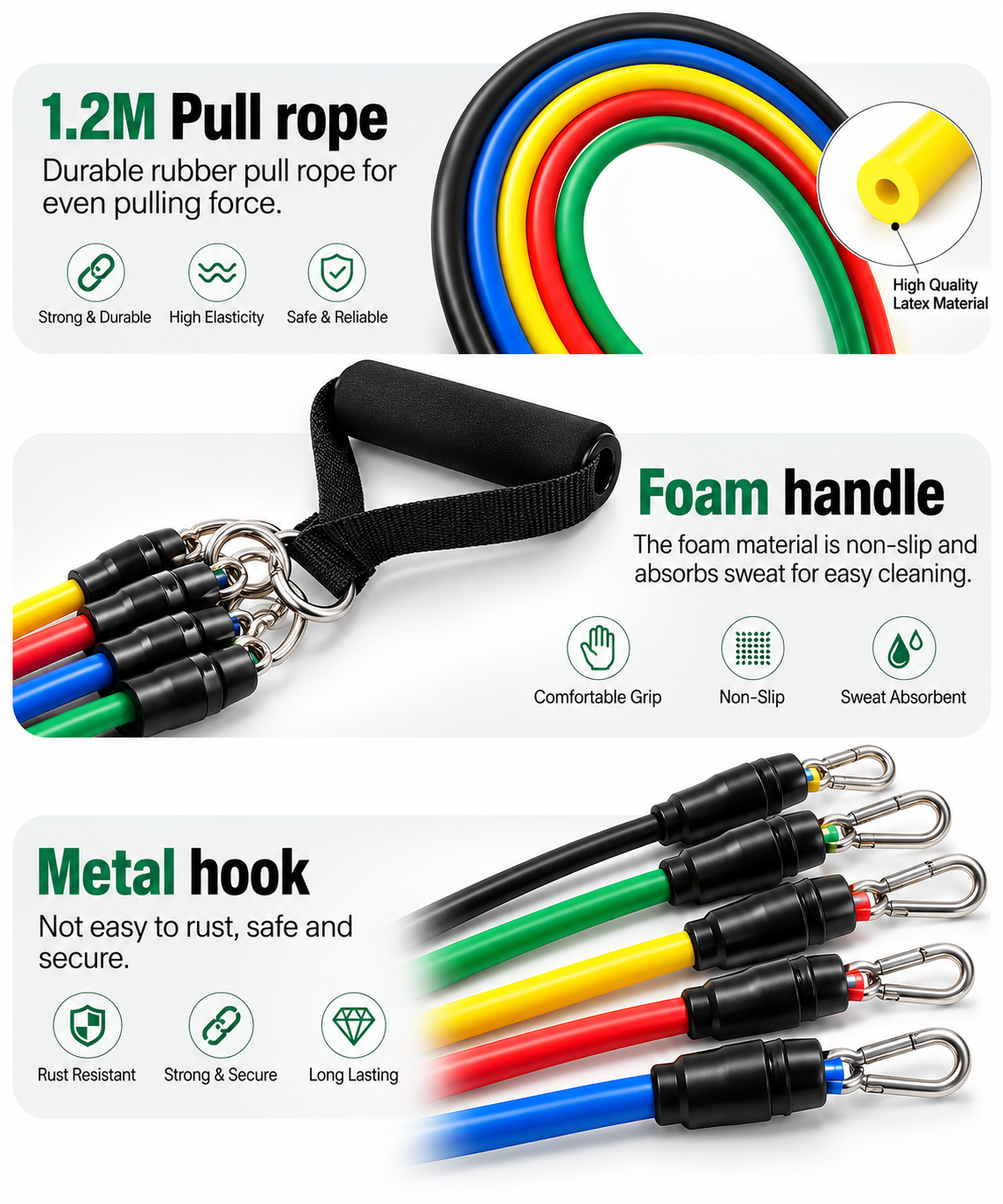 11 Pcs Resistance Band Set For Men & Women