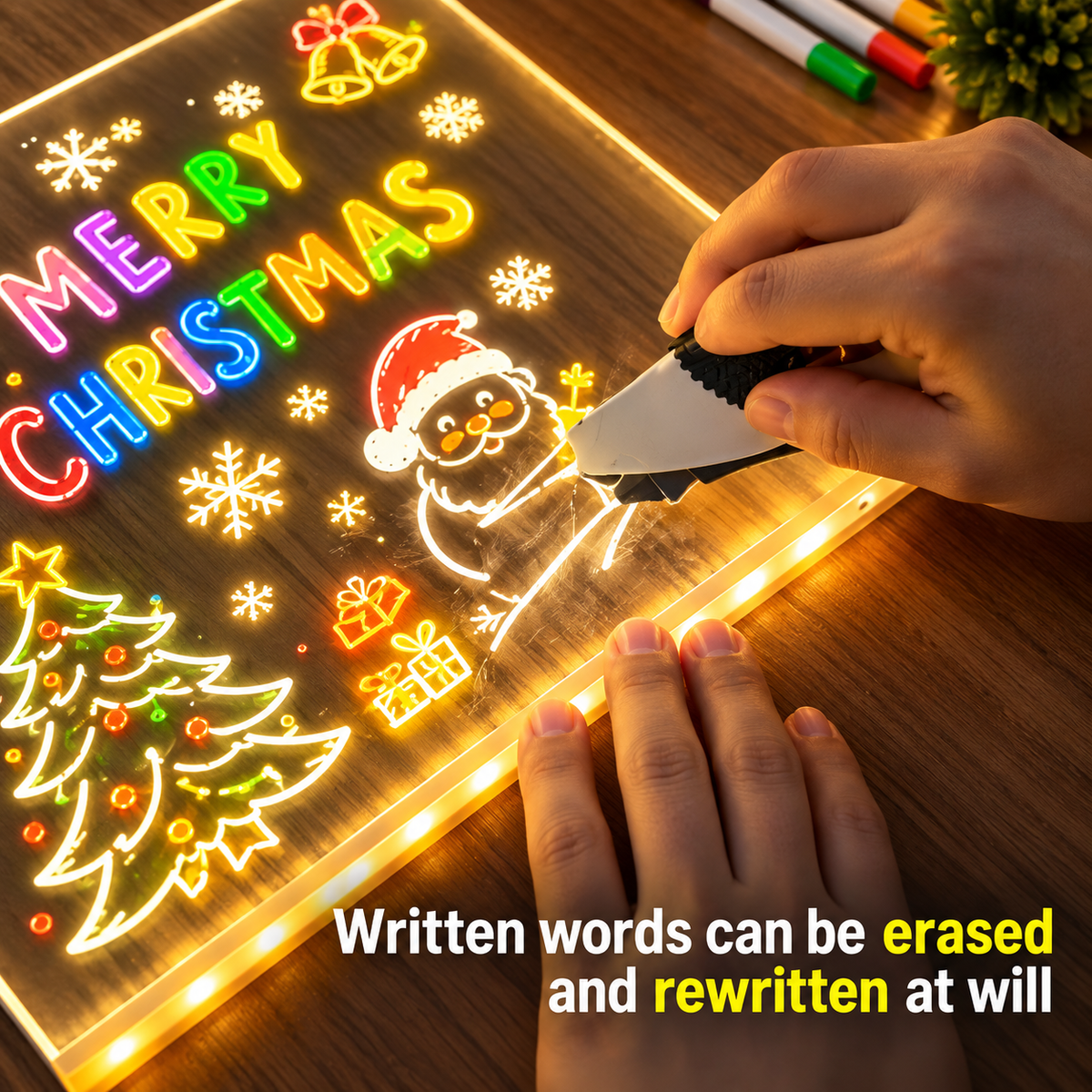 3D LED Light Glass Acrylic Writing pad