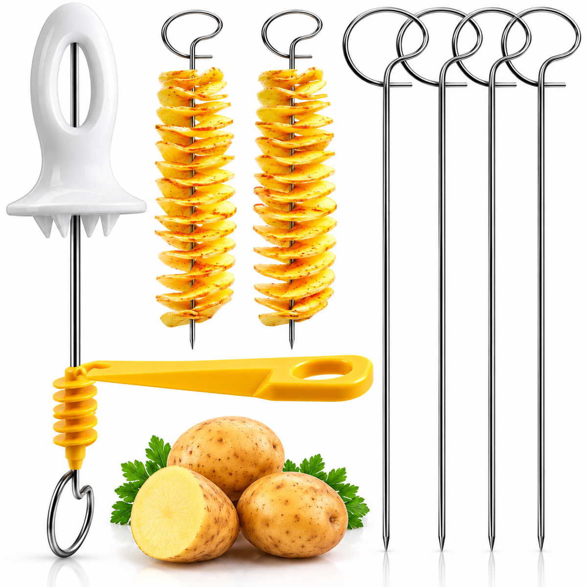 Potato Slicer Spiral Cutter, Tornado Potato Slicer, Twisted Potato Slicer, Potato Tornado Chips Making Tool