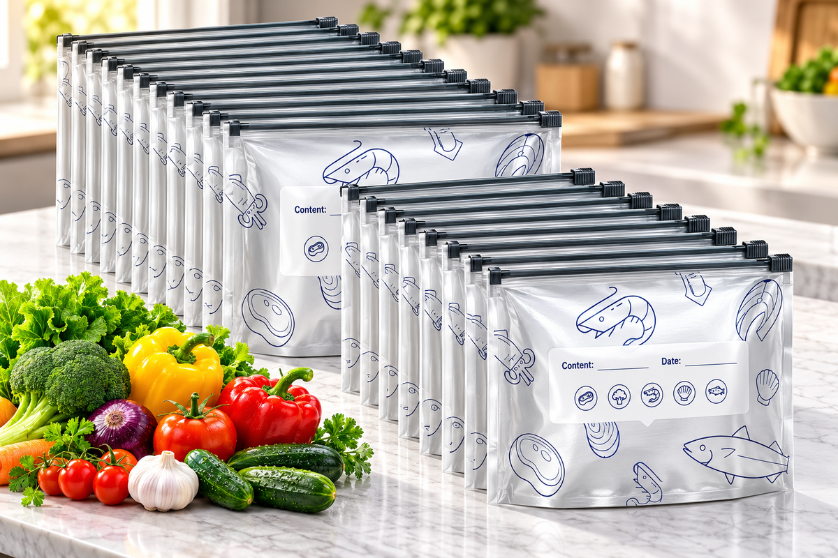 Reusable Foil Zip Lock Vacuum Food Storage Bag(Pack of 20)