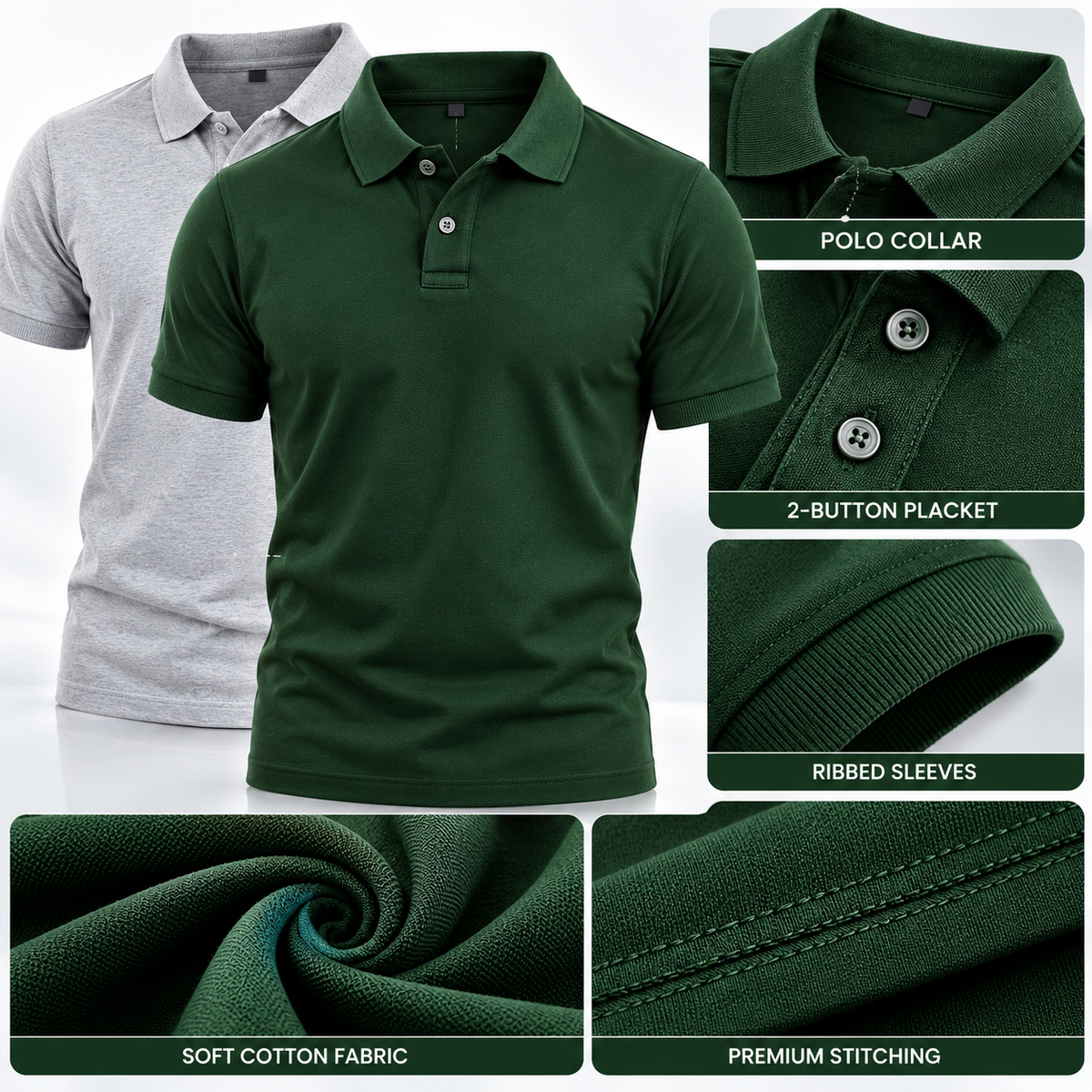 Men Imported Solid Colours Polo T-shirts