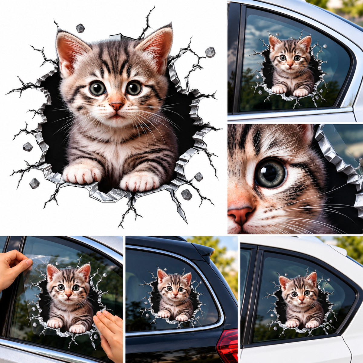 Durable Cat Pattern Car Sticker