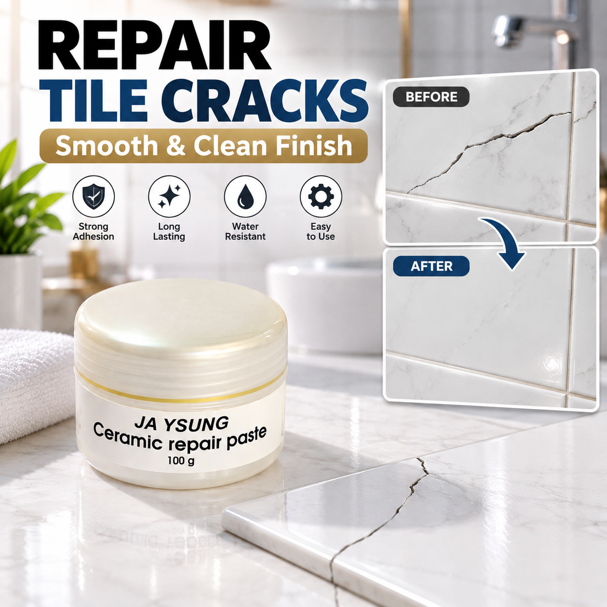 Ceramic Repair Paste, Tile Repair Paste(White) 100 gram