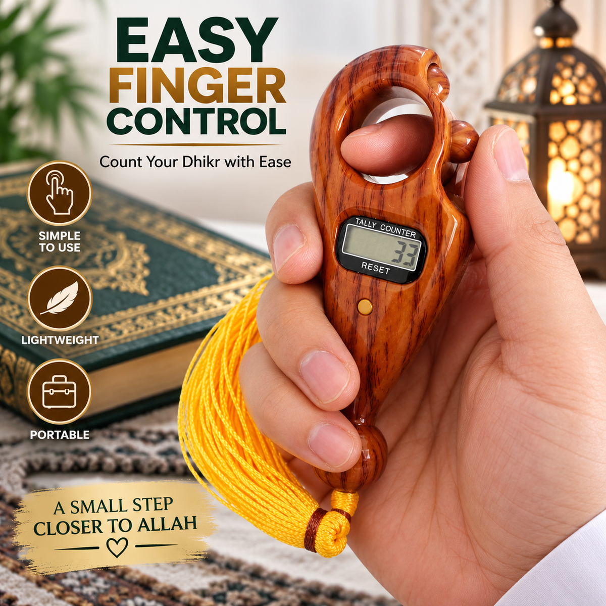 Digital tasbih finger for prayer