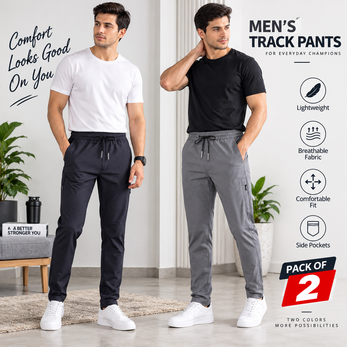 Men's Track Pants (Pack of 2)