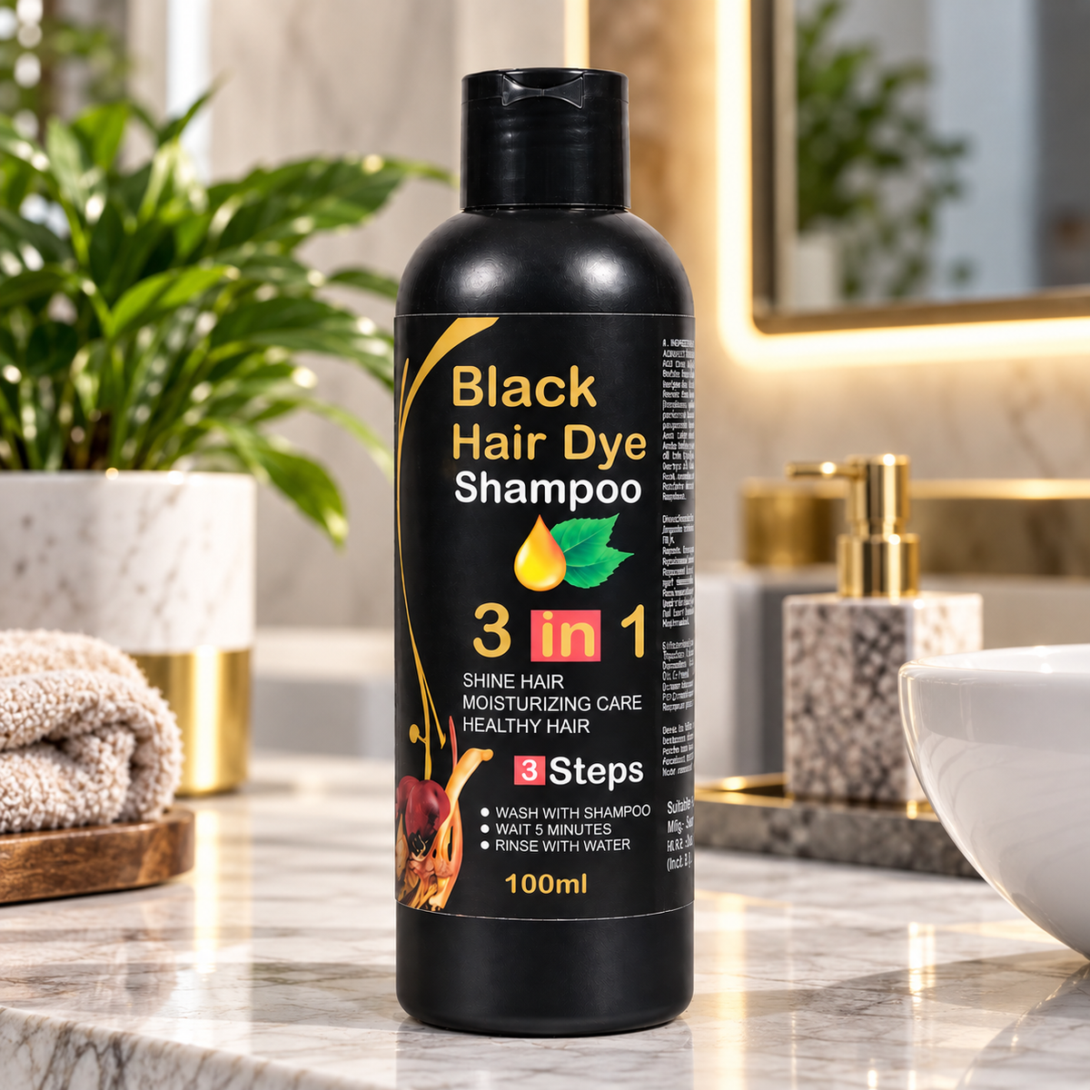 BLOSDREAM 3 in 1 Black Hair Shampoo