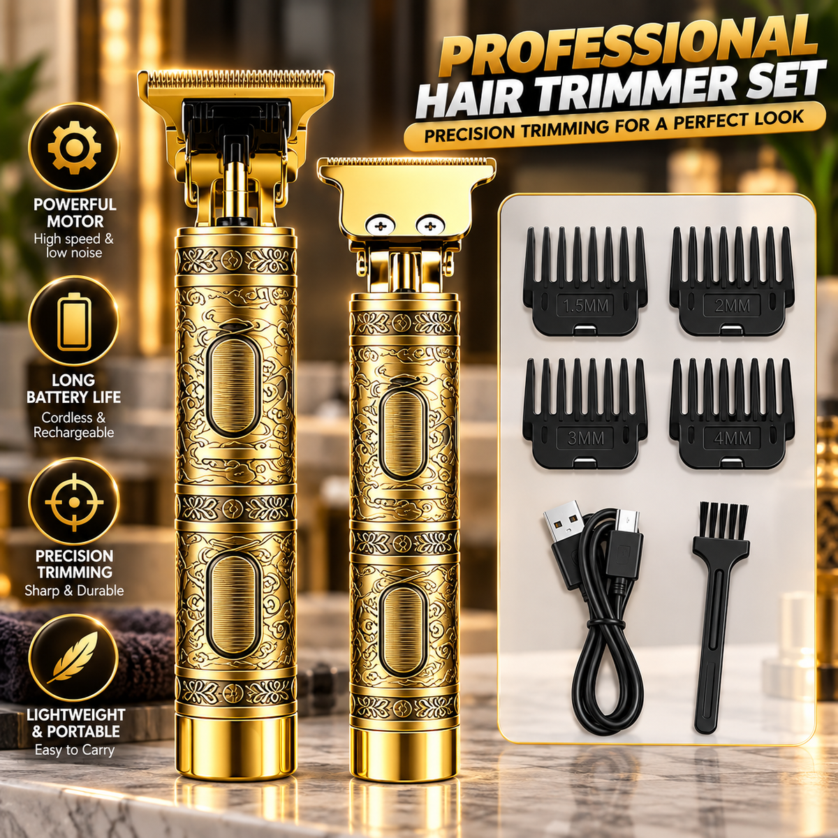 Professional Electric Hair Clipper with Dragon Design ( PACK OF 1 )