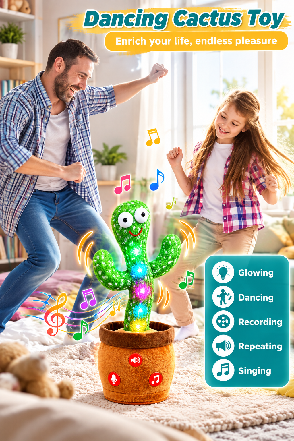 LED Musical Dancing & Mimicry Cactus Toy