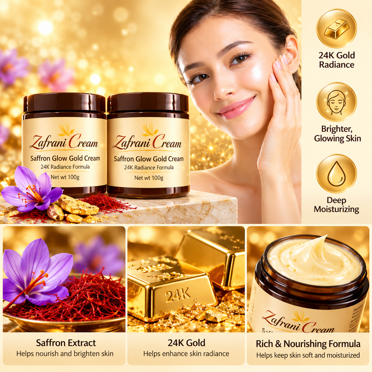 Magic Glow Gold & White Body cream (Pack of 2)