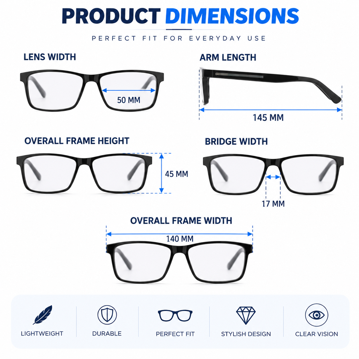 Dark Wost Navigator Blue Cut Computer Glasses for Eye Protection