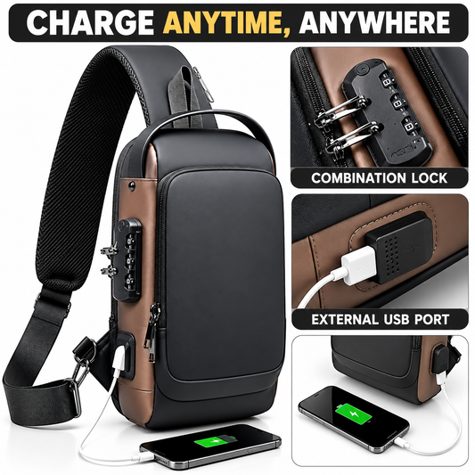 Chest Backpack brown black