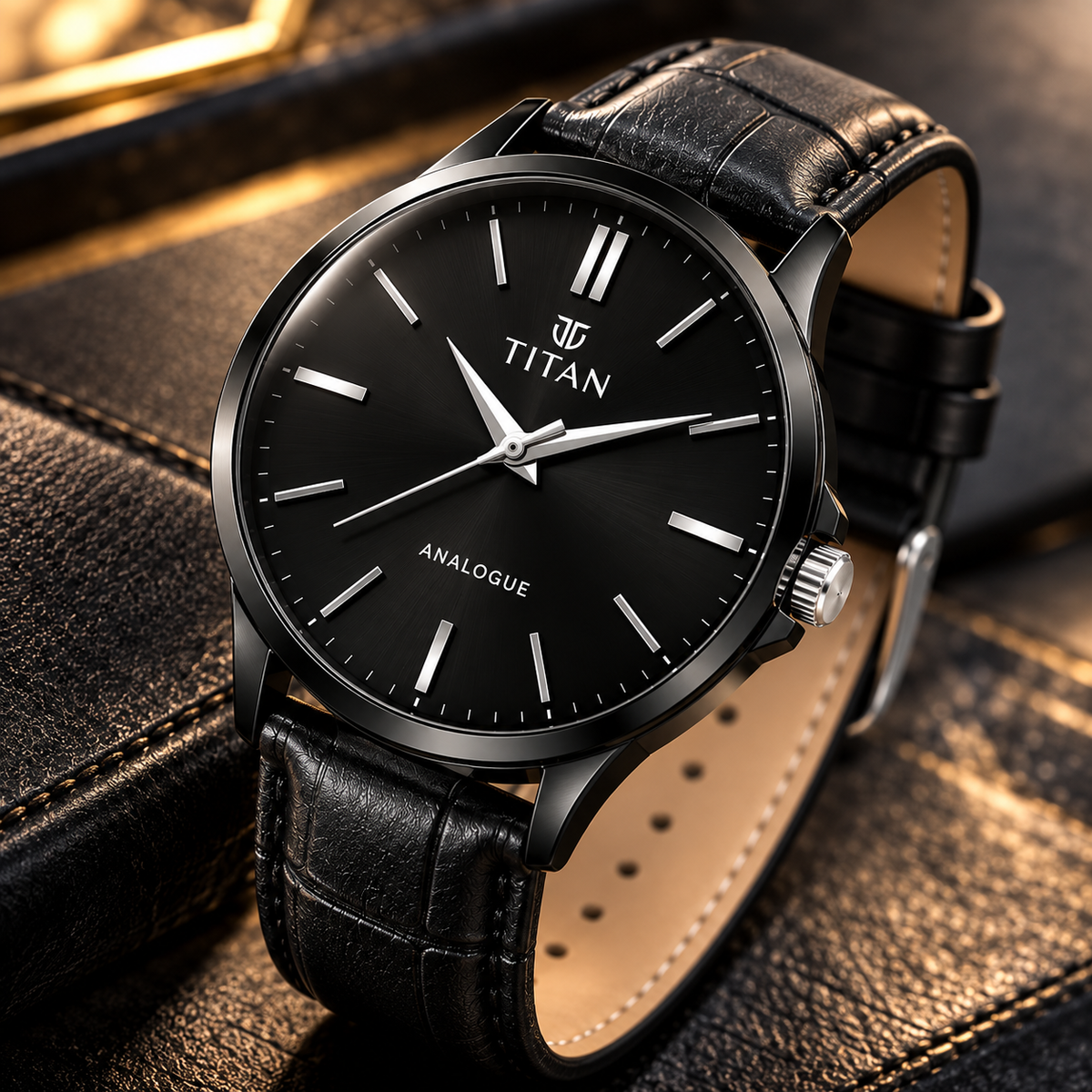 Men's Analog Leather Watch