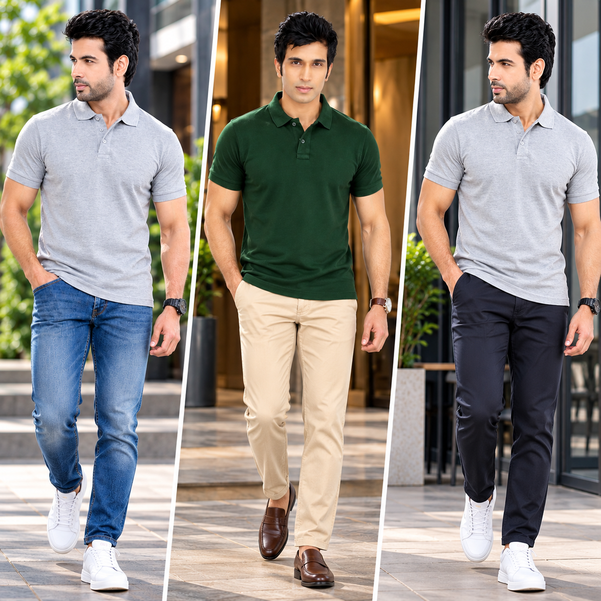 Men Imported Solid Colours Polo T-shirts