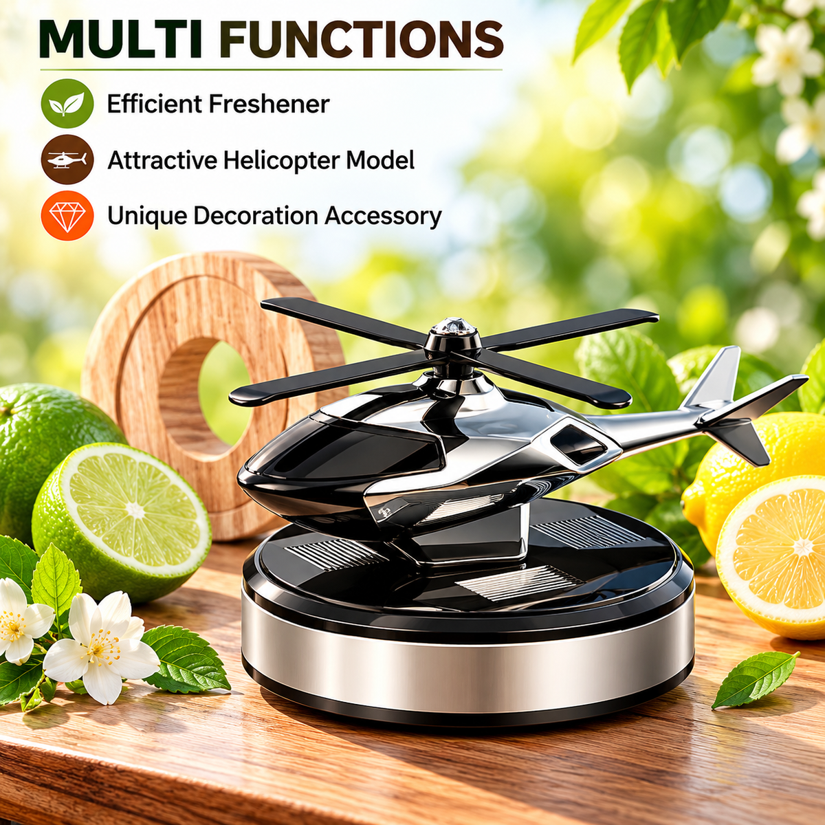 Helicopter Solar Energy Rotating Aromatherapy Aviation Al Alloy Diffuser