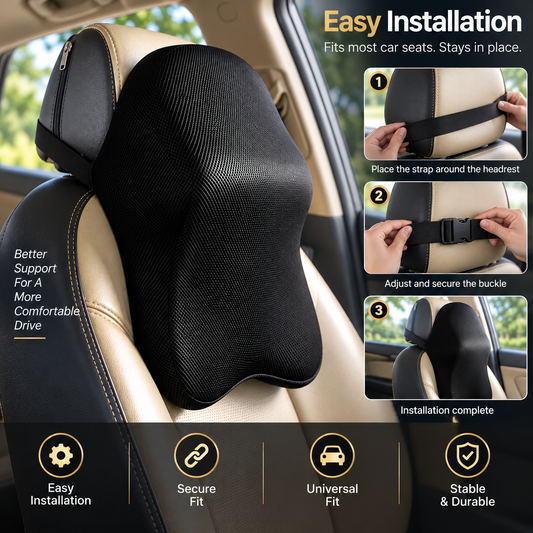 Car Neck Rest Memory Foam Solid Pillow BIG (RHR)