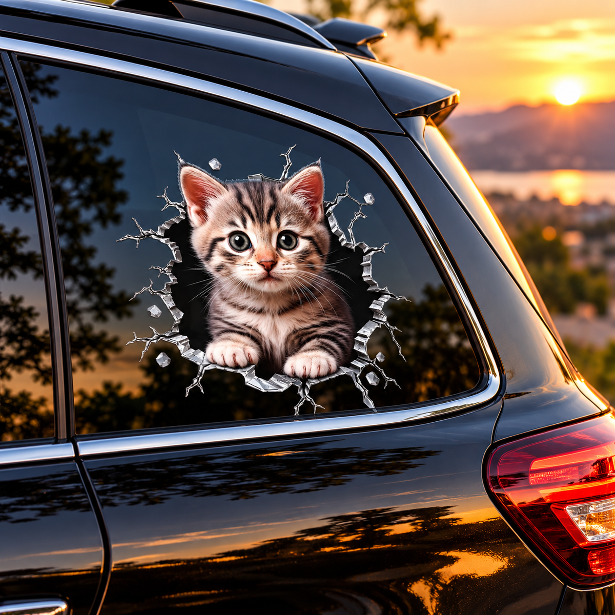 Durable Cat Pattern Car Sticker