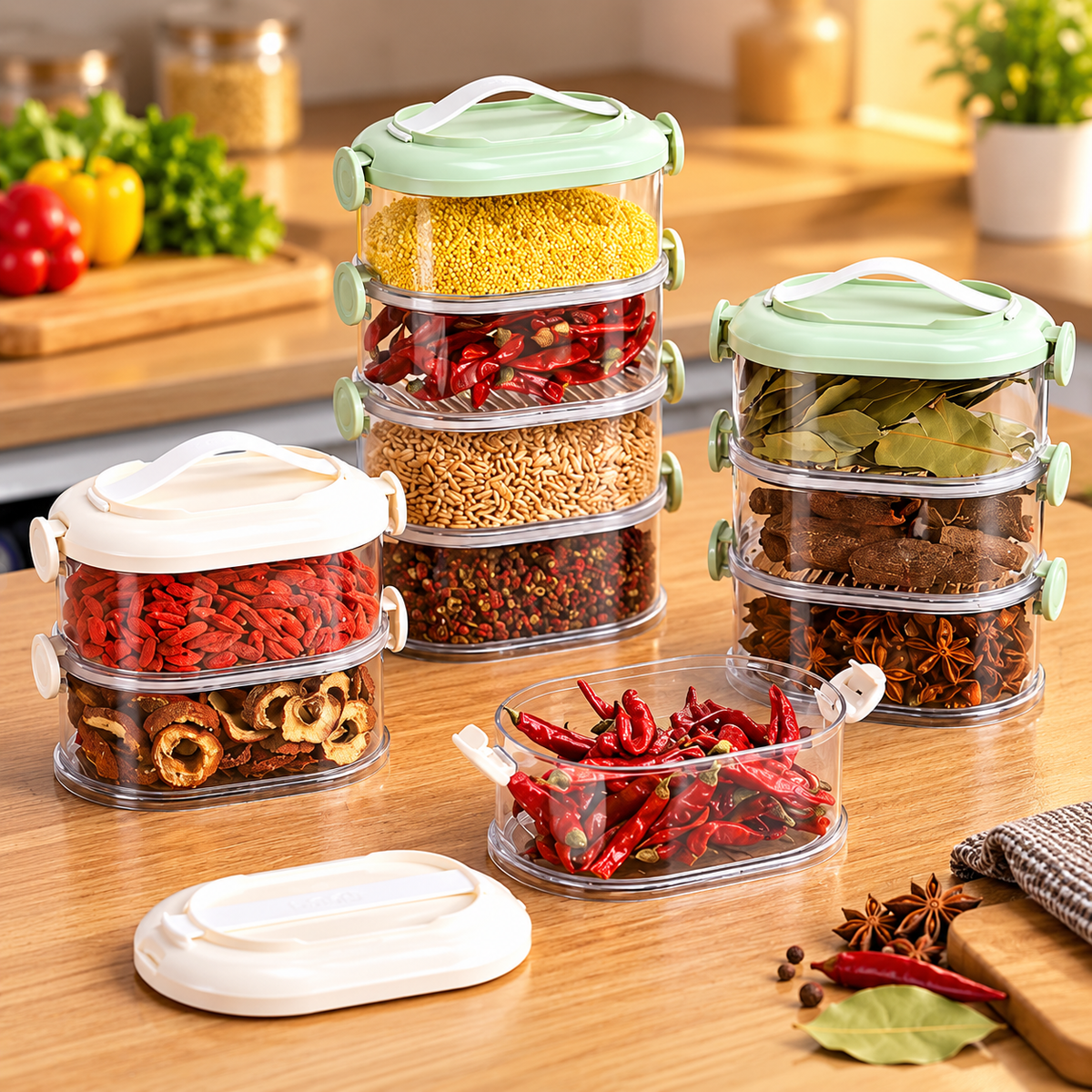 Multi-layer Sealed Spice Organizer - 2 Layers