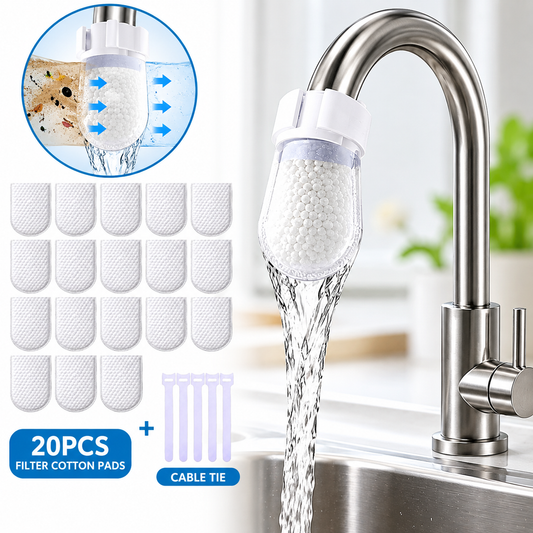 20PCS Sink Faucet Water Filter Cotton Pads with Cable Tie