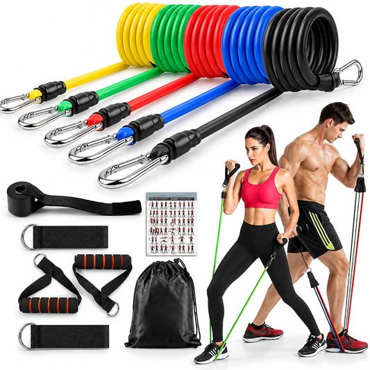 11 Pcs Resistance Band Set For Men & Women