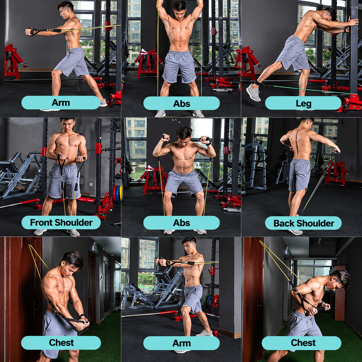 11 Pcs Resistance Band Set For Men & Women