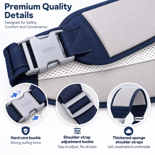 Baby Sling Carrier Adjustable Baby Holder Carrier Baby Half Wrapped Sling Hip Carrier Breathable Cotton Mesh Fabric for Newborn