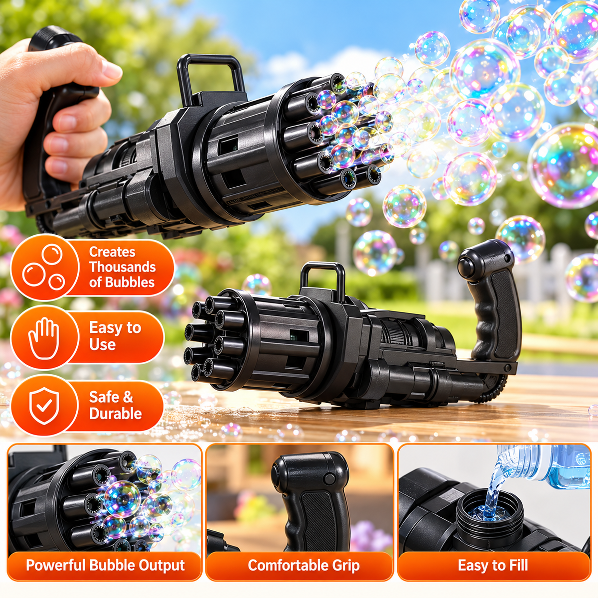 Hole battery operated Bubbles Gun Toys for Boys and Girls
