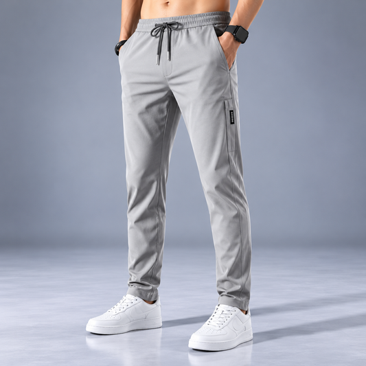 Men Solid Grey Track Pants