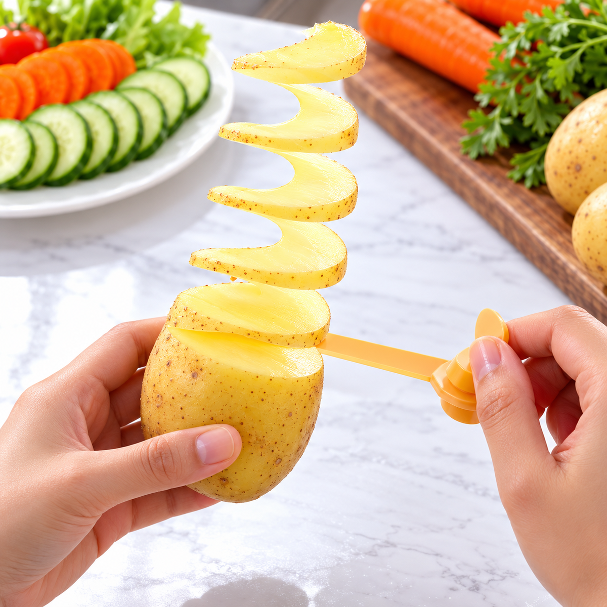Potato Slicer Spiral Cutter, Tornado Potato Slicer, Twisted Potato Slicer, Potato Tornado Chips Making Tool
