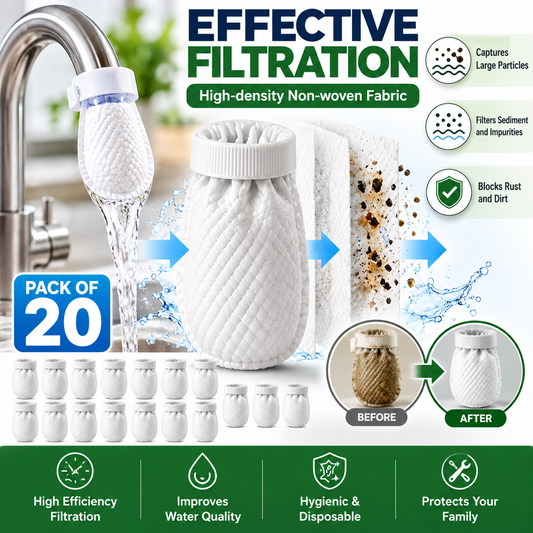 20PCS Sink Faucet Water Filter Cotton Pads with Cable Tie