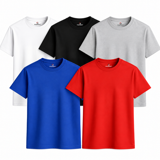 Men's Cotton T-Shirt Multicolor Combo (Pack of 5)