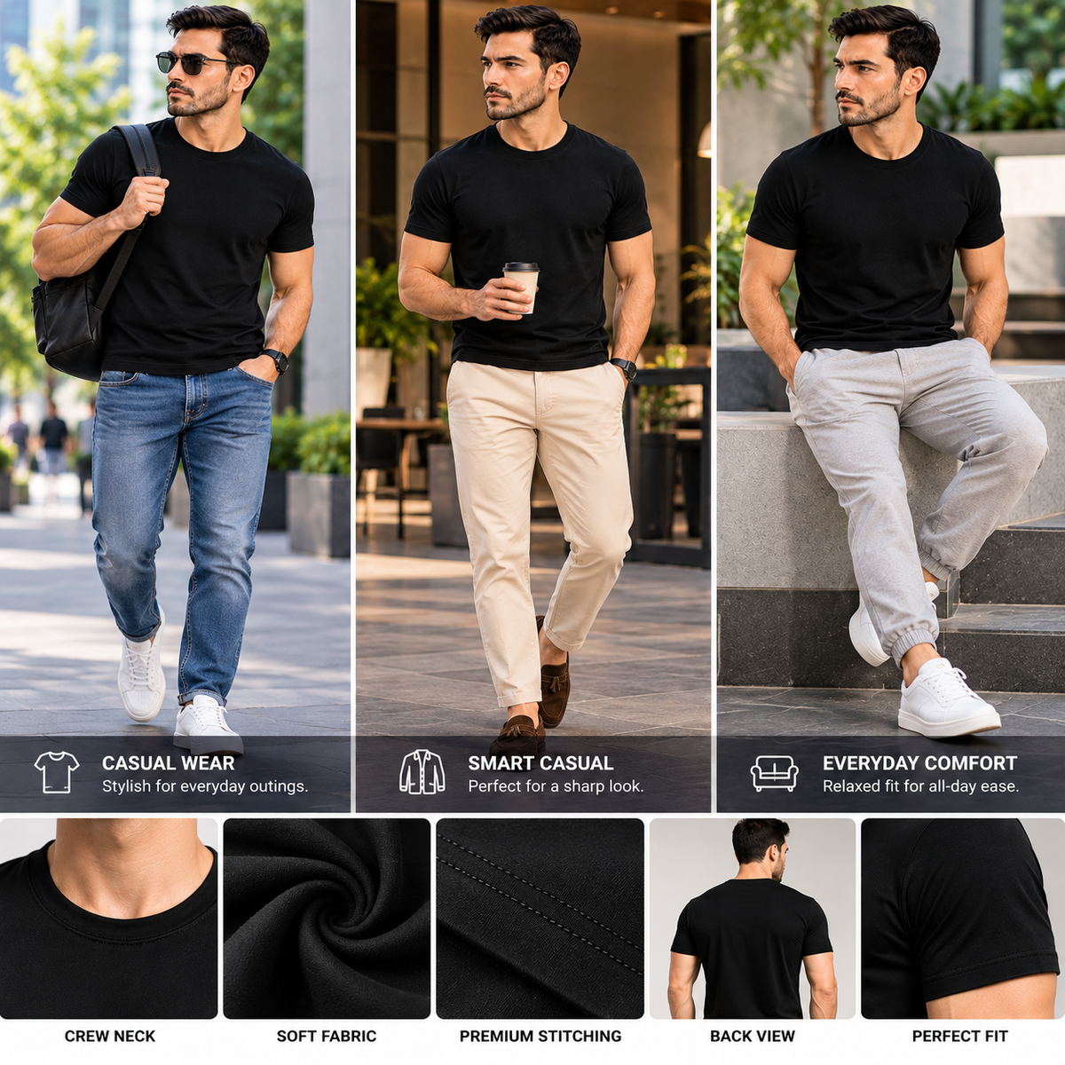 Men’s Stylish Printed Stretchable T-Shirt
